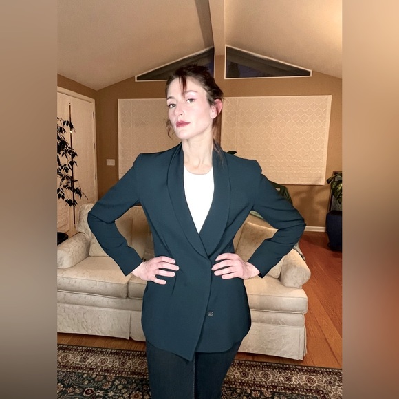 Ann Freedberg Forest Green Double Breasted Jacket Size 6 - Picture 3 of 8